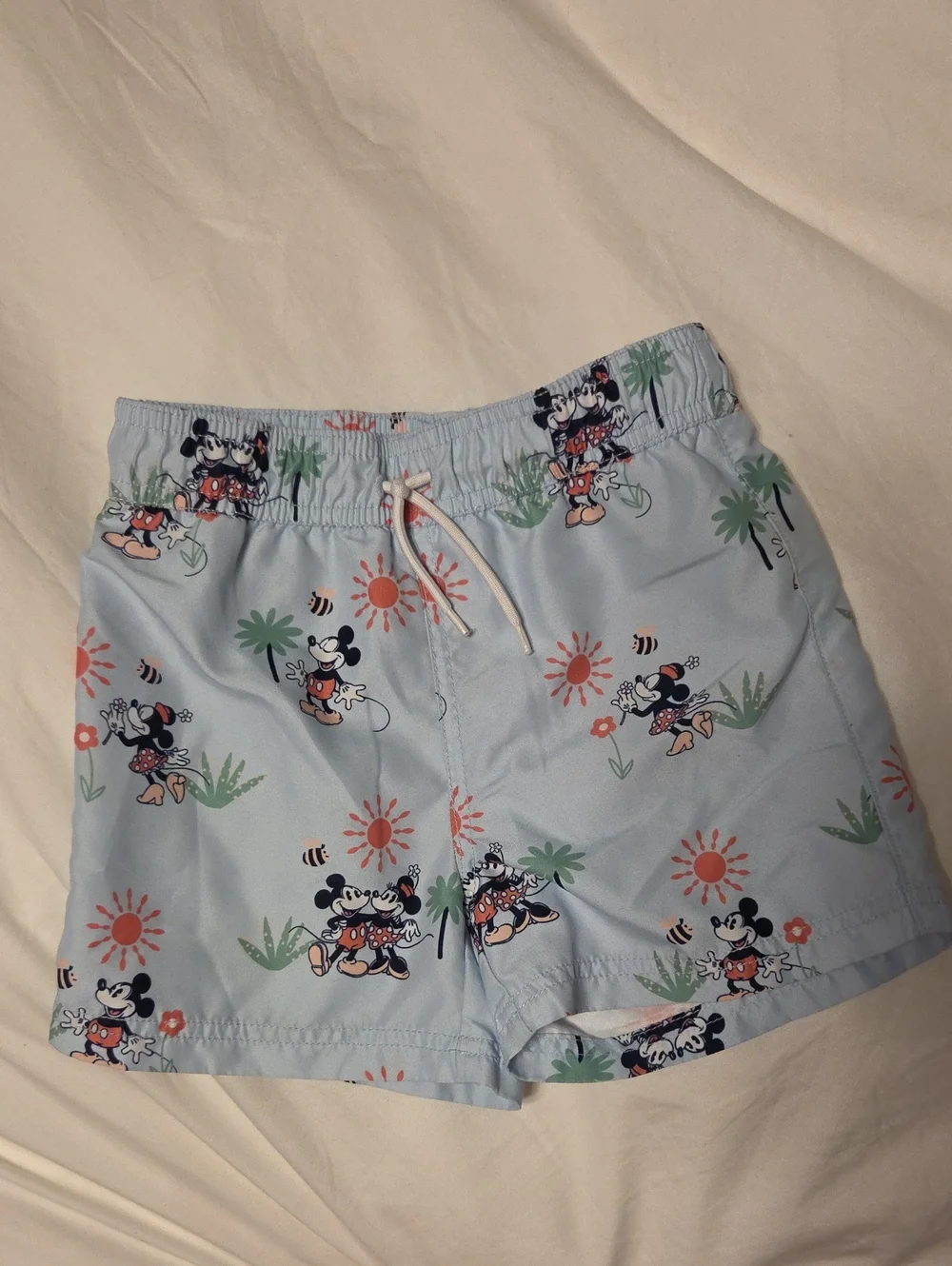 Janie and Jack Light Blue Mickey Mouse Swim Trunks